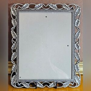 Burnes of Boston Silver Tone Ornate Leaves 8x10 Photo  Picture Frame